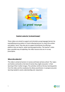 Teacher’s notes for “Le Grand Voyage”