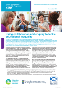 SIPP Using collaboration and enquiry to tackle educational inequality School Improvement