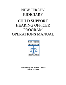 NEW JERSEY JUDICIARY CHILD SUPPORT HEARING OFFICER