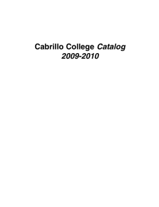 Catalog 2009-2010 Cabrillo College