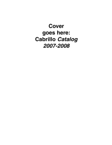 Catalog 2007-2008 Cover goes here: