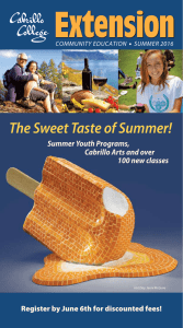 Extension The Sweet Taste of Summer! Summer Youth Programs, Cabrillo Arts and over