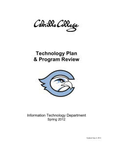 Technology Plan &amp; Program Review Information Technology Department