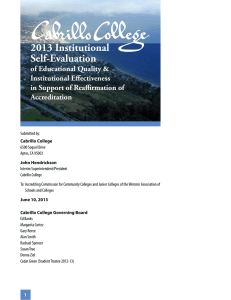 2013 Institutional Self-Evaluation of Educational Quality &amp; Institutional Effectiveness