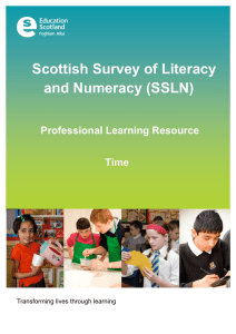 Scottish Survey of Literacy and Numeracy (SSLN) Professional Learning Resource Time