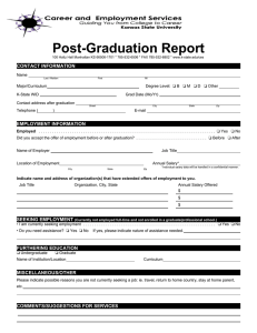 Post-Graduation Report CONTACT INFORMATION