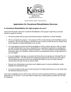 Application for Vocational Rehabilitation Services