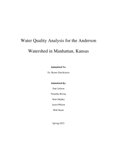 Water Quality Analysis for the Anderson Watershed in Manhattan, Kansas