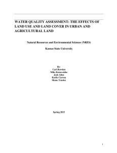 WATER QUALITY ASSESSMENT: THE EFFECTS OF AGRICULTURAL LAND