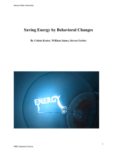 Saving Energy by Behavioral Changes  Kansas State University 