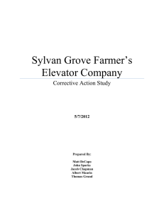 Sylvan Grove Farmer’s Elevator Company Corrective Action Study 5/7/2012