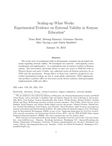 Scaling-up What Works: Experimental Evidence on External Validity in Kenyan Education ∗