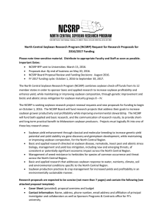 North Central Soybean Research Program (NCSRP) Request for Research Proposals... 2016/2017 Funding