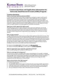 Common	Questions	and	Application	Information	for University	Small	Research	Grants	(USRG)	Program Common	Questions