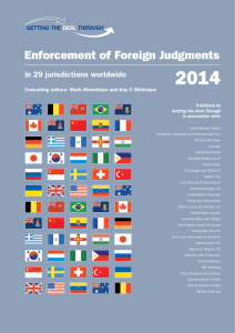 2014 Enforcement of Foreign Judgments in 29 jurisdictions worldwide