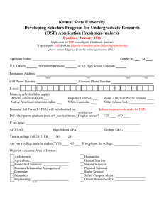 Kansas State University Developing Scholars Program for Undergraduate Research (DSP) Application (freshmen-juniors)