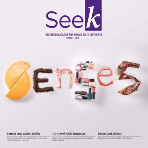 RESEARCH MAGAZINE FOR KANSAS STATE UNIVERSITY Senses and sense ability