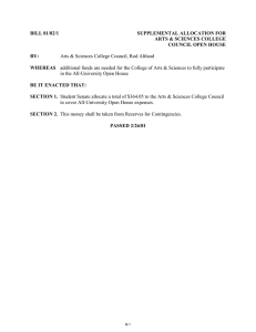 BILL 81/82/1 SUPPLEMENTAL ALLOCATION FOR  ARTS &amp; SCIENCES COLLEGE