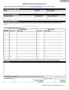 HBS SMG Timesheet Change Request Form Print Form  sse – Email: