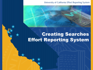 Creating Searches Effort Reporting System
