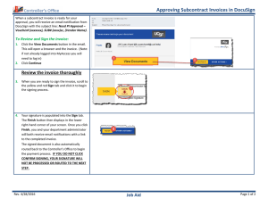 Approving Subcontract Invoices in DocuSign