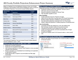 2015 Faculty Portfolio Projections Enhancement Project Summary
