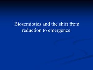 Biosemiotics and the shift from reduction to emergence.