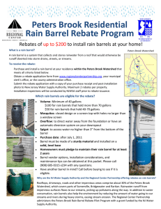 Peters Brook Residential Rain Barrel Rebate Program Rebates of