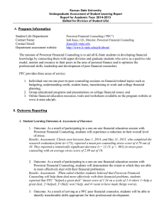 Kansas State University Undergraduate Assessment of Student Learning Report