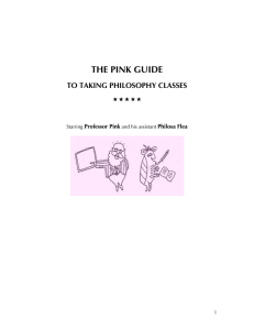 THE PINK GUIDE TO TAKING PHILOSOPHY CLASSES 