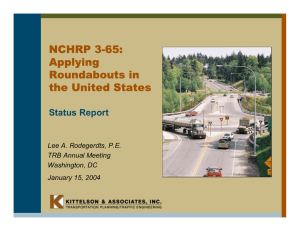 NCHRP 3-65: Applying Roundabouts in the United States