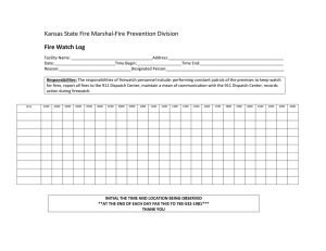 Kansas State Fire Marshal‐Fire Prevention Division  Fire Watch Log 