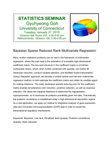 STATISTICS SEMINAR Gyuhyeong Goh University of Connecticut