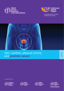 Diet, nutrition, physical activity and prostate cancer 2014