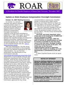 Update on State Employee Compensation Oversight Commission