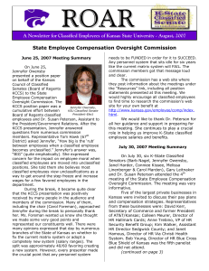 State Employee Compensation Oversight Commission  June 25, 2007 Meeting Summary