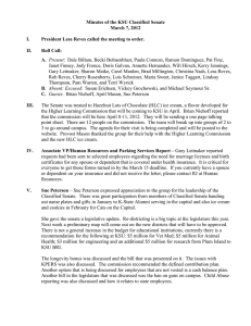 Minutes of the KSU Classified Senate March 7, 2012  I.