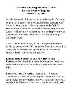 Classified and Support Staff Council Kansas Board of Regents January 15, 2014
