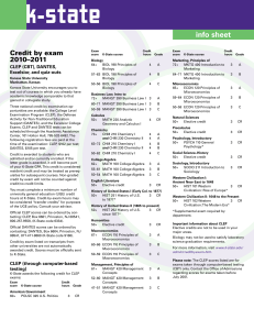 k-state info sheet Credit by exam 2010–2011