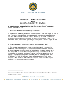 FREQUENTLY ASKED QUESTIONS about CONCEALED CARRY ON CAMPUS