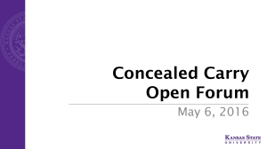 Concealed Carry Open Forum May 6, 2016