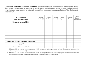 Alignment Matrix for Graduate Programs