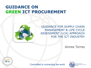 GUIDANCE ON ICT PROCUREMENT GREEN Aimee Torres