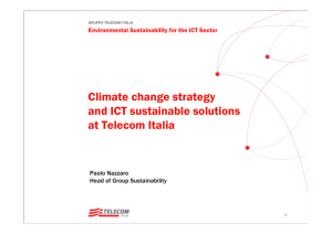 Climate change strategy and ICT sustainable solutions at Telecom Italia