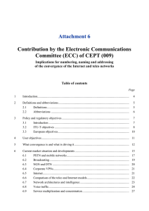 Attachment 6 Contribution by the Electronic Communications Committee (ECC) of CEPT (009)