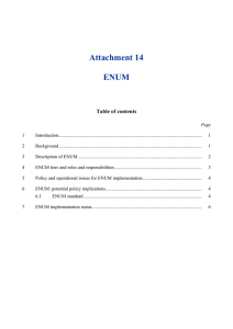Attachment 14 ENUM Table of contents