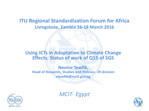 MCIT- Egypt ITU Regional Standardization Forum for Africa