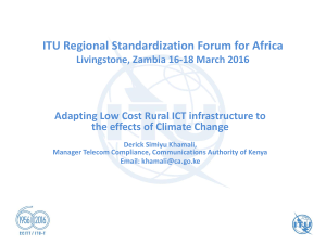 ITU Regional Standardization Forum for Africa the effects of Climate Change