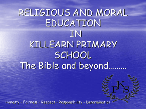 RELIGIOUS AND MORAL EDUCATION IN KILLEARN PRIMARY