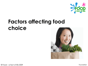 Factors affecting food choice © Food – a fact of life 2009 Foundation